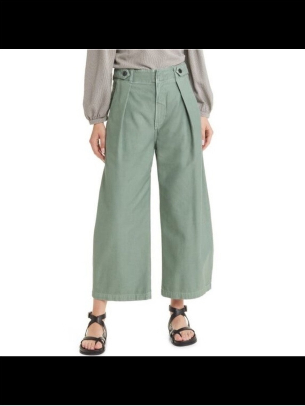 Citizens Of Humanity Payton Utility High Rise Trouser Sage Green Wide Leg Pants - Picture 7 of 13